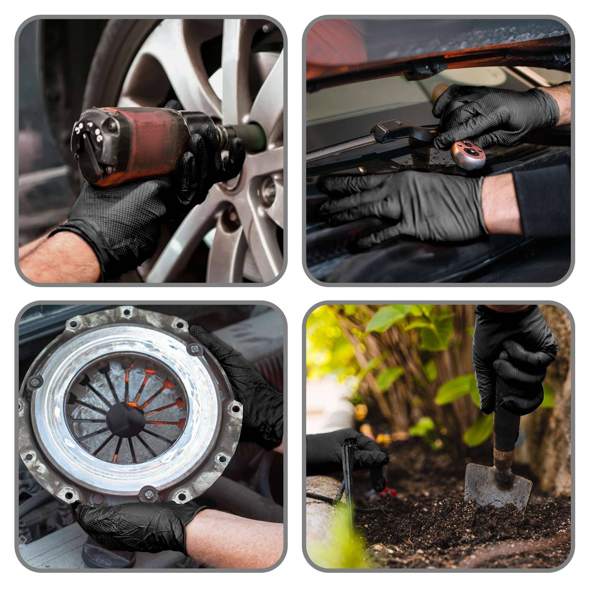 ShopHomeMed - Wholesale Gloves - Unisex - WeCare Diamond Textured Black Nitrile Gloves - 8 Mil Thick6