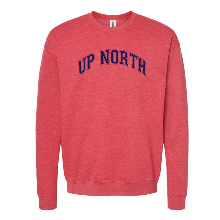 Varsity Up North Minnesota Crewneck Sweatshirt for wholesale by Minnesota Awesome