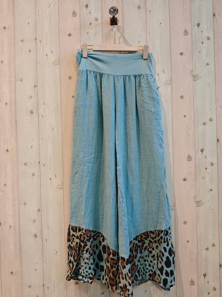 Linen & More - Venta al por mayor Pantalones - Mujer - REF 30507 PANTALON DE LINO 100% ESTAMPADOS LEOPARDO