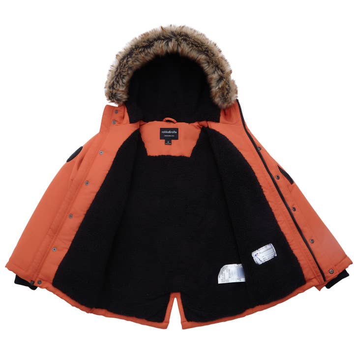 Rokka & Rolla - Wholesale Parka - Kids - Boys' Winter Coat with Faux Fur Hood Parka Jacket19