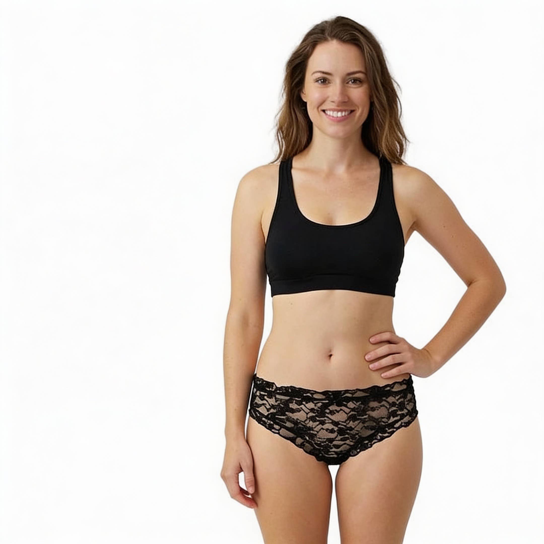 Teri Lingerie's Love Libby Panties - Wholesale Underwear - Women's - Black Lace Bikini with Ruffles3