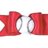 Dog Hair Accessory- Baseball Starched Show Bow for wholesale by A Pet's World