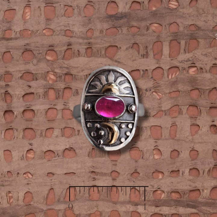 Sonnen- und Mondring mit Turmalin für den Großhandel von Tidepool