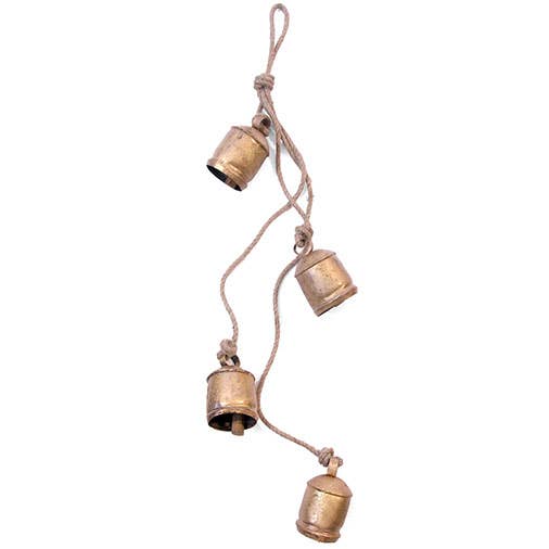 Siesta – wholesale Bell – Four Large Vintage Bells on Rustic Rope1