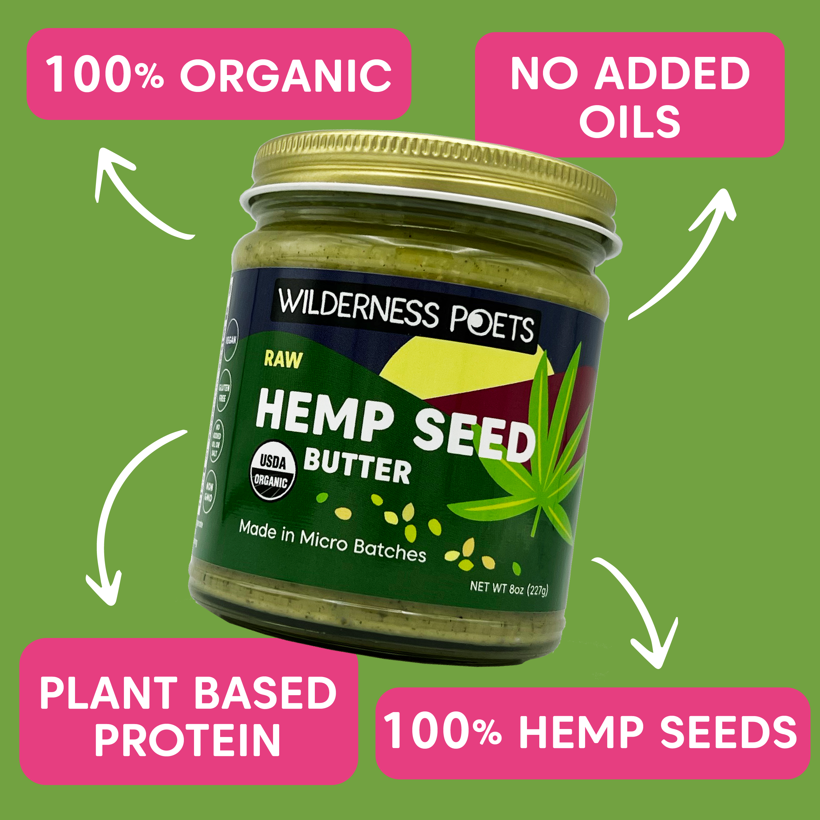Wilderness Poets - Wholesale Nut Butter - Organic Hemp Seed Butter4