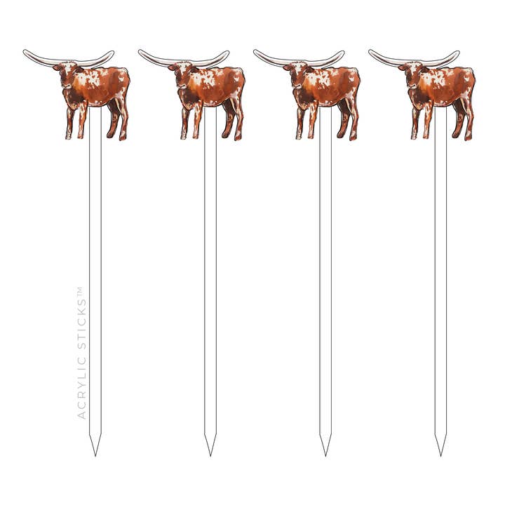 BROCHETTES EN ACRYLIQUE LONGHORN pour la vente par XO ACRYLICS | ACRYLIC STICKS