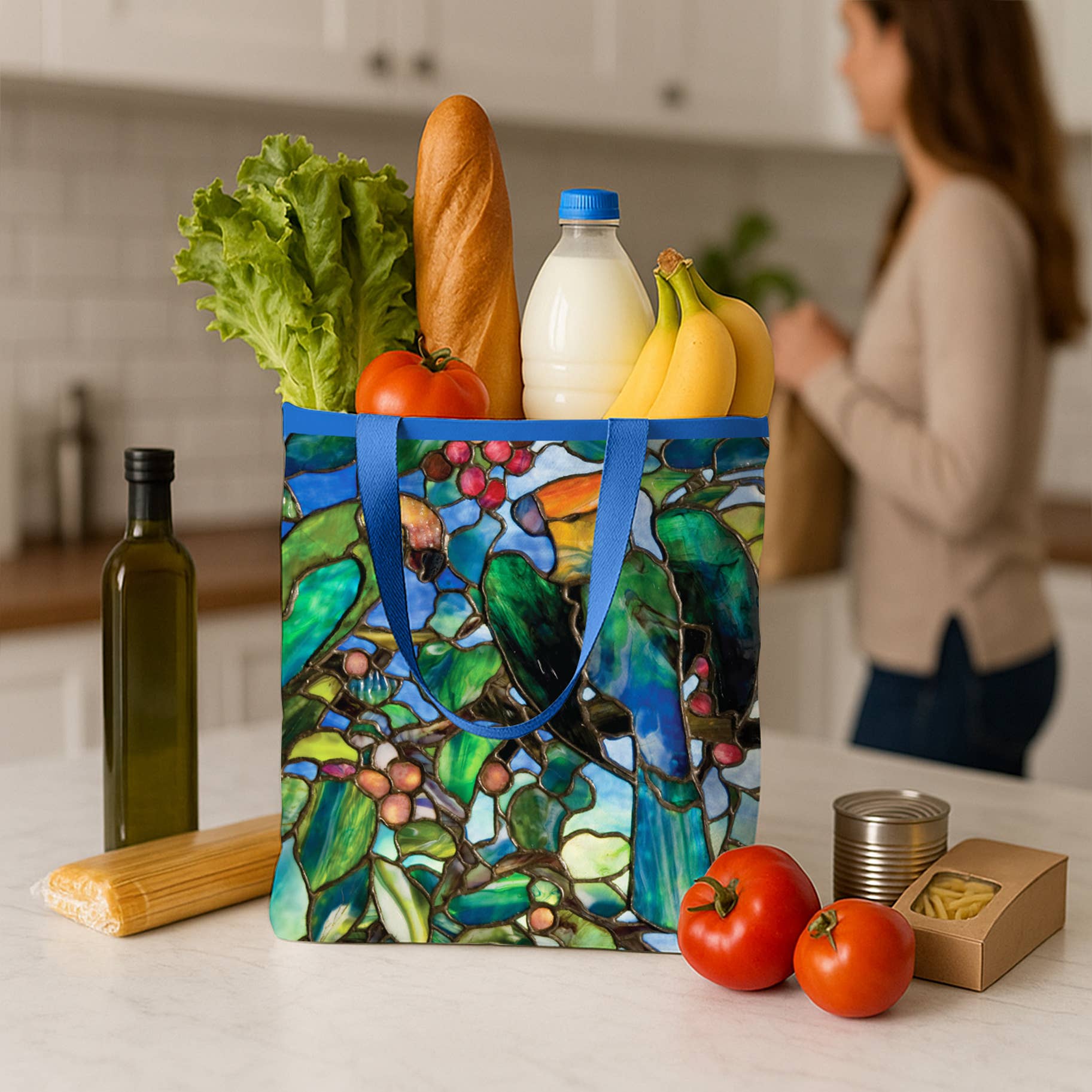 RainCaper – Großhandel Tragetasche – Damen – Canvas-Magazintasche - Tiffany „Papageien“6