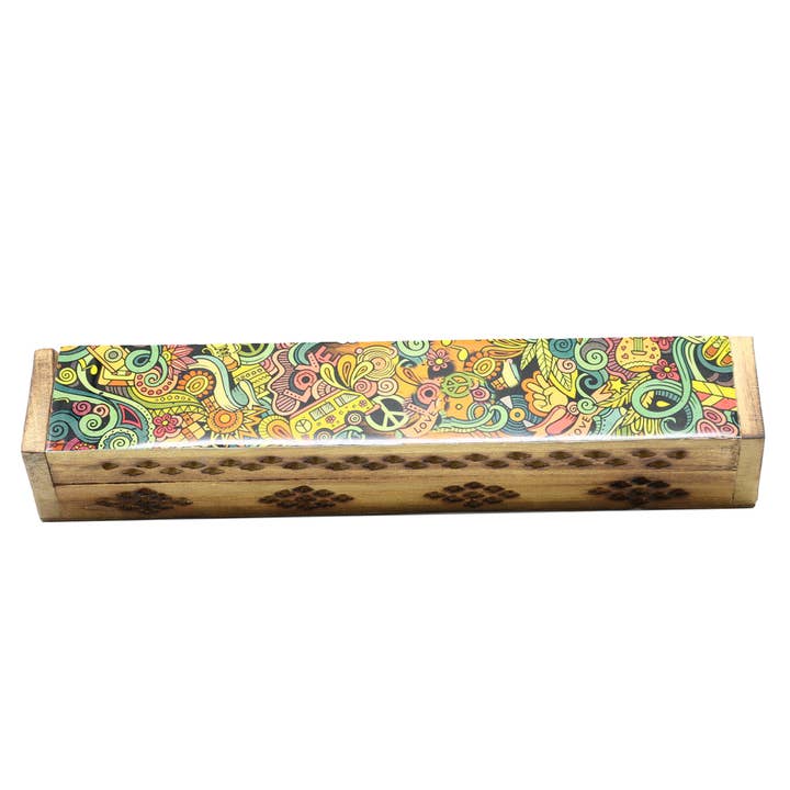 Wooden Incense Burner Box - Love Art for wholesale by Designs by Deekay Inc.