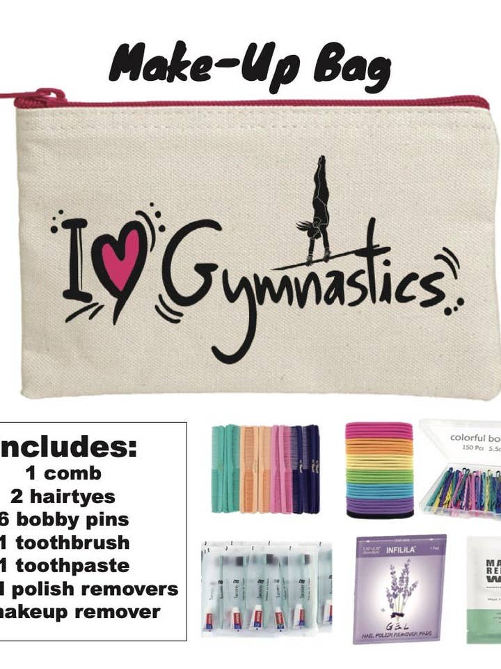 Foxy's Gymnastics Makeup Bag Set - Complete with Accessories! Nail Your Look! for wholesale by Foxy's Leotards