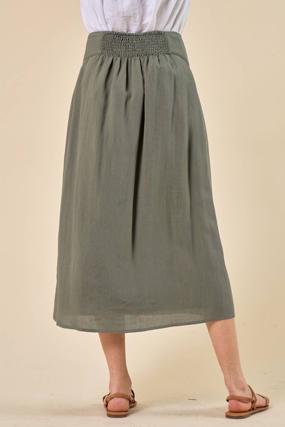 Doe and Rae - Vendita all'ingrosso Gonna - Donna - Gonna posteriore elasticizzata con bottoni sul davanti - 6366S7