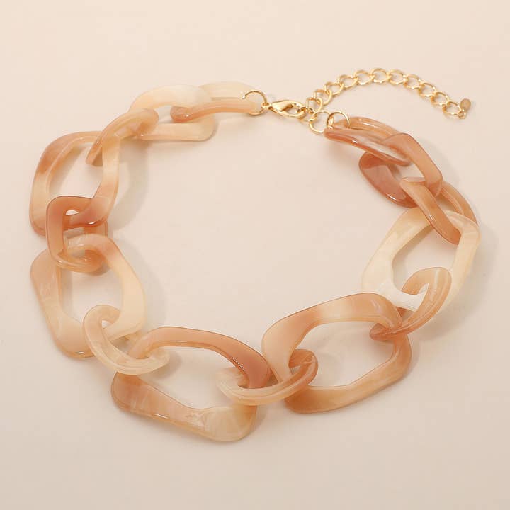 Sensibling Corp. - Wholesale Link & Chain Necklace - Celluloid Acetate Chunky Abstract Link Necklace10