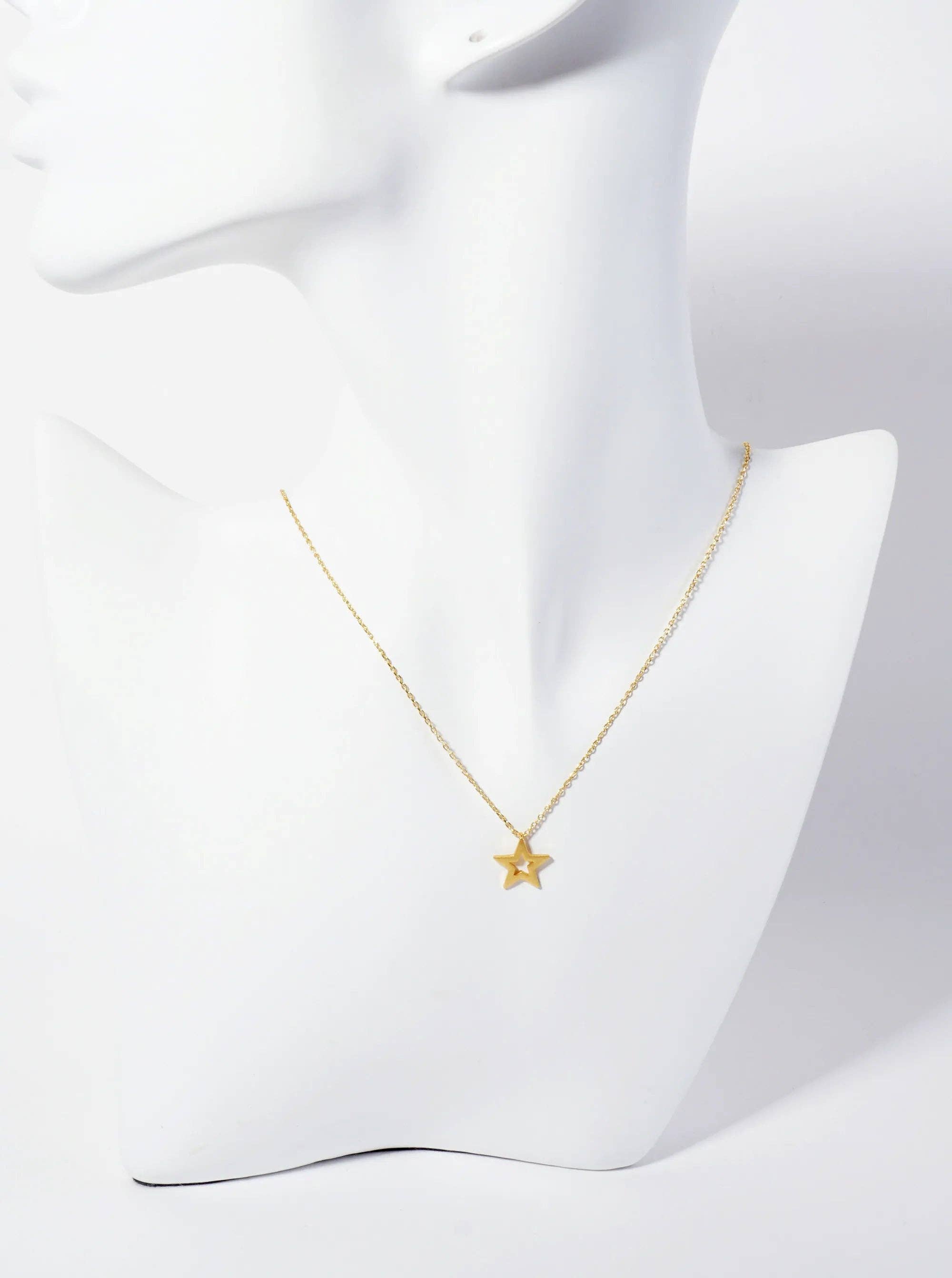 Wild Honey - Wholesale Pendant/Charm Necklace - 18K Gold Celestial Cut-Out Star Pendant Necklace1