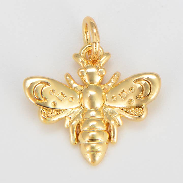 Insect Bug Gold Filled Queen Bee Pendant Charm, CP1589 for wholesale by findings4uGem