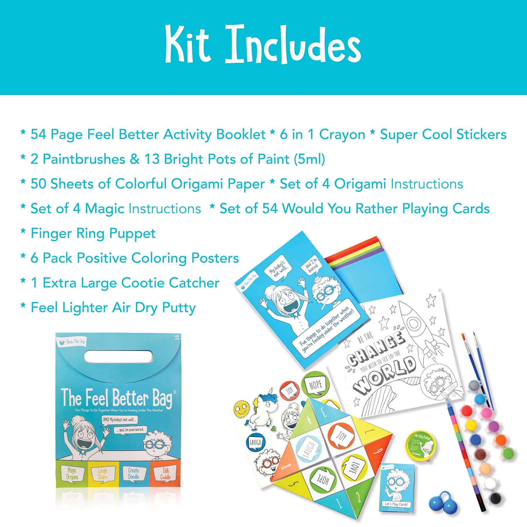 Open The Joy - Wholesale DIY Craft Kit - Kids - The Feel Better Bag: All-in-One Activity Kit2