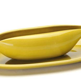 Bauer Pottery - Wholesale Sauce Server - American Modern Gravy Boat & Saucer