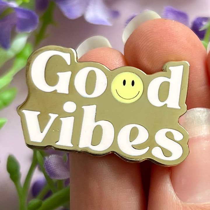 Enamel pin Good vibes for wholesale by Only Happy Things Stationery