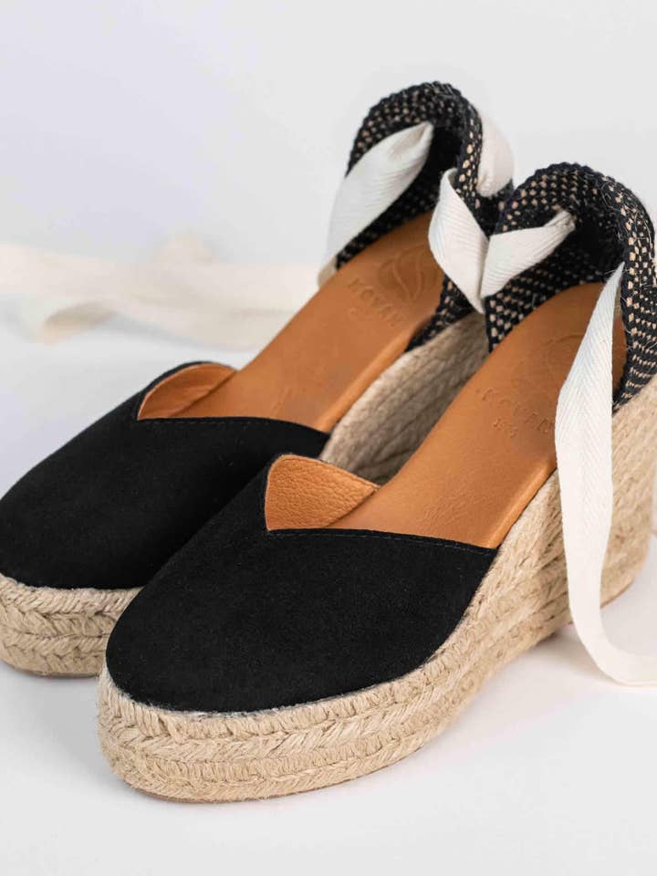 BALI BLACK - Espadrille met sleehak van jute voor wholesale door Kovan 1924