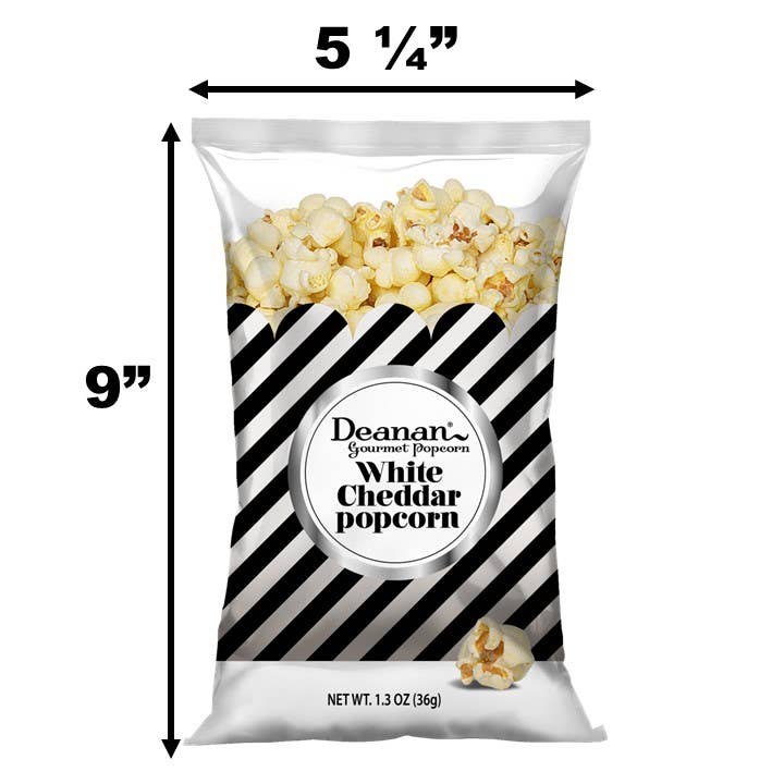 Deanan Gourmet Popcorn - Wholesale Popcorn - White Cheddar - 50 Count - 3 Cup Bags1