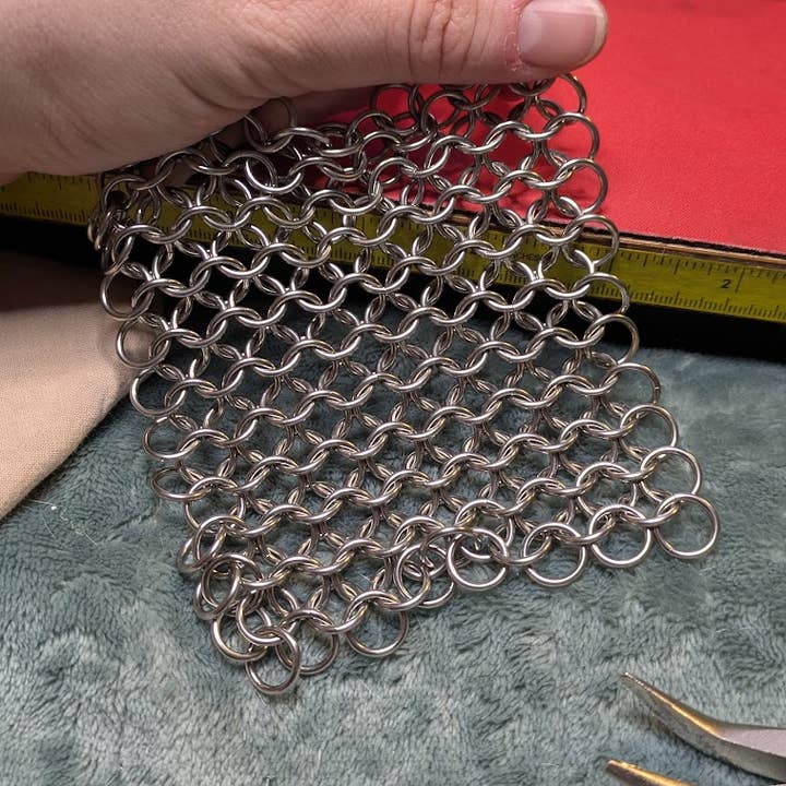 Chain Maille Scrub Cloth For Cast Iron: Stainless Steel for wholesale by Hole in the Ground Creations