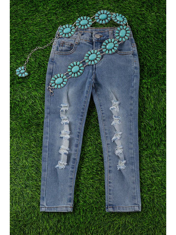 Kids Charm Online - Wholesale Jeans - Kids - LIGHT BLUE RIPPED SKINNY JEANS. PNG25113066-AMY