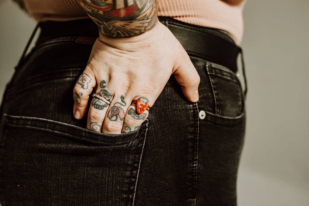 Crown & Heart - Vendita all'ingrosso Anelli cocktail/statement - Anello Strawberry2