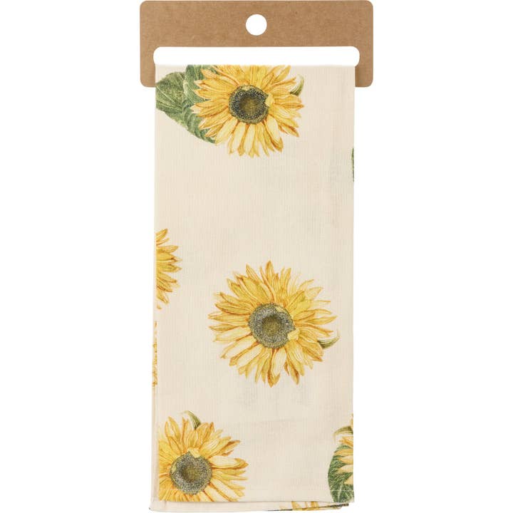 Primitives by Kathy - Wholesale Tea Towel - Girls Just Wanna Have Sunflowers Kitchen Towel