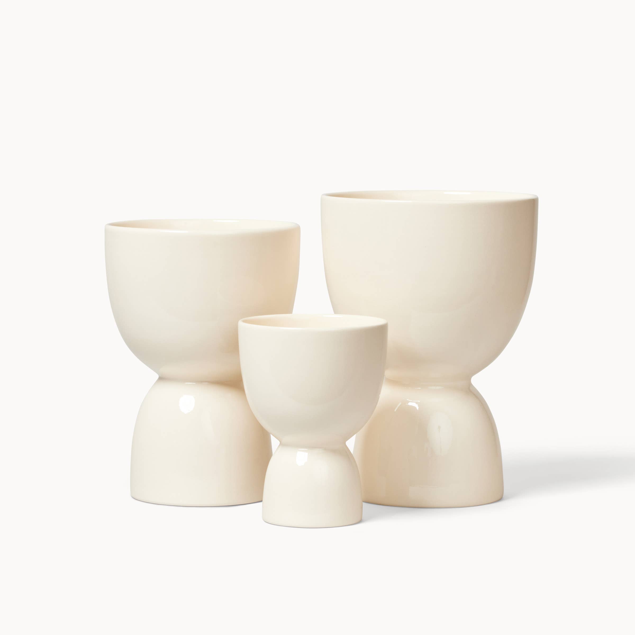 Franca - Wholesale Plant Pot - White Stacked Planters (Gloss)4