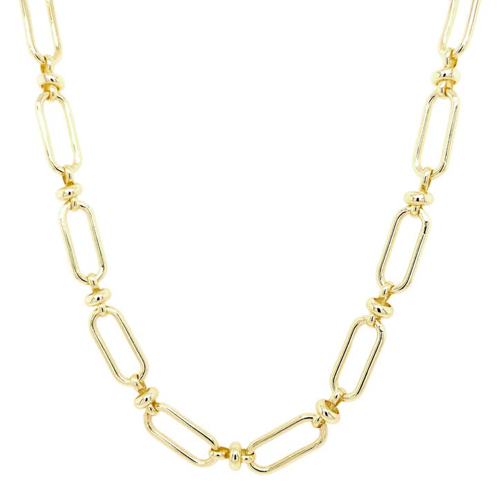 Guldpläterad mässingspappersklämkedja för wholesale av Dlux Jewels