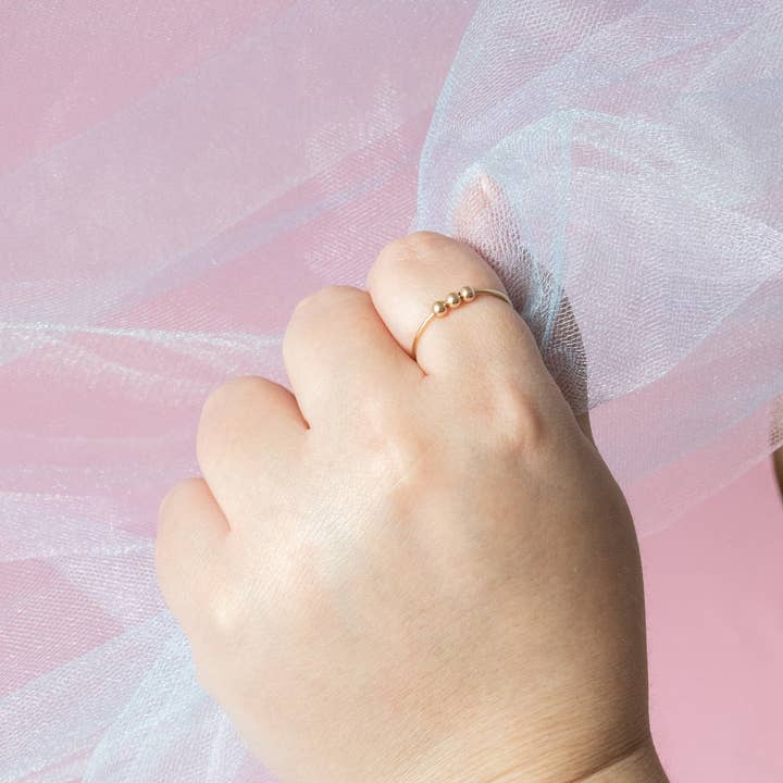 Emery and Opal - Vente Anneau/bague à empiler - Bague anti-anxiété à billes tournantes