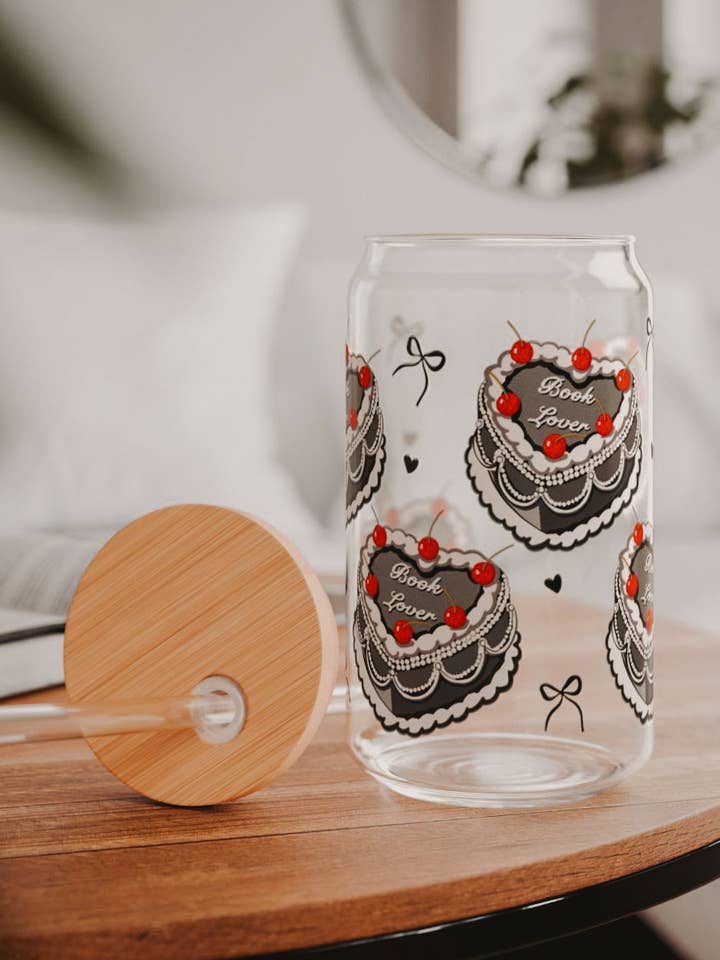 Copo de Vidro para Amantes de Livros e Bebidas (preto) por atacado de Shadowbound Spines LLC