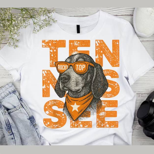 Tennessee Rocky Top Dog Tee for wholesale by Sunflower Designs