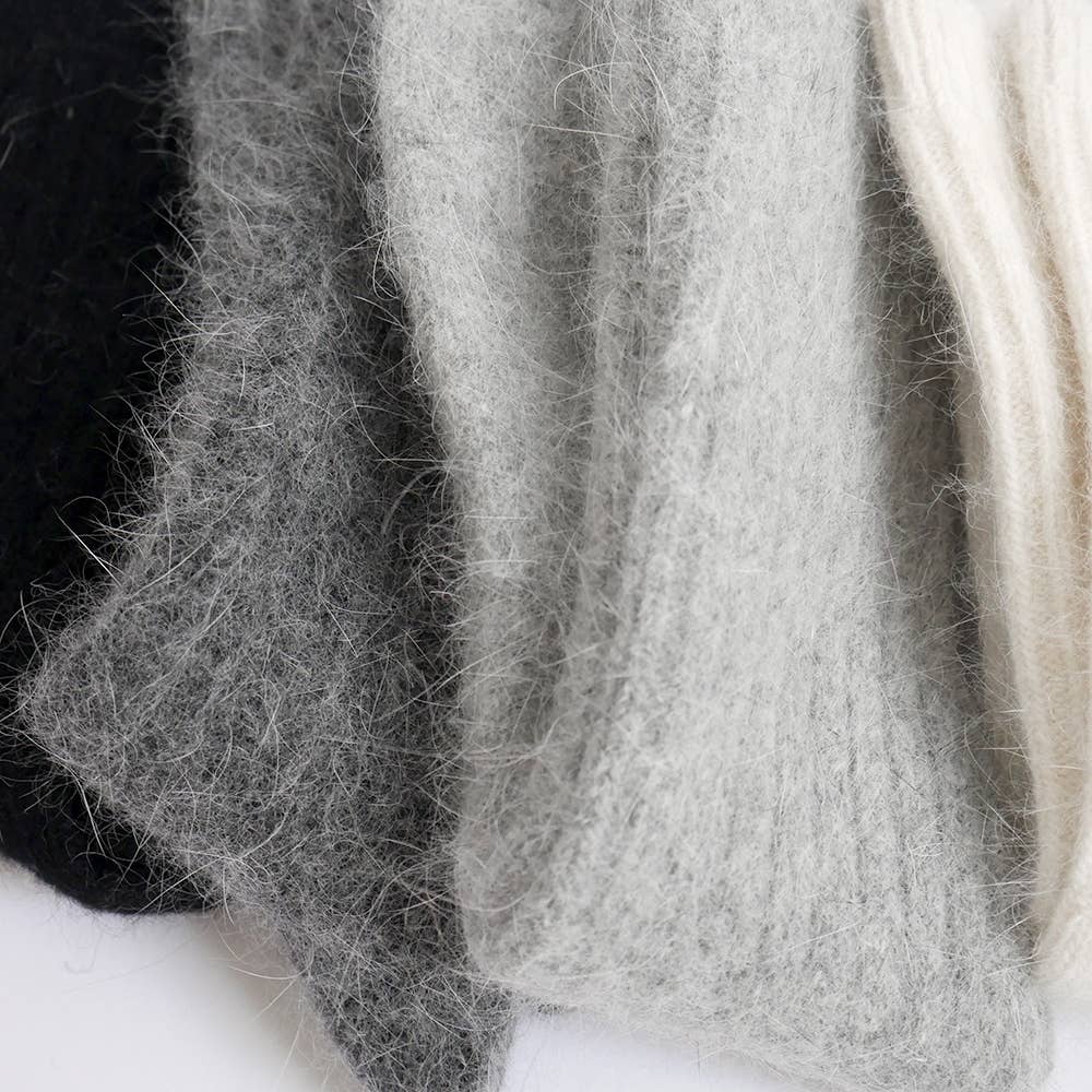 ELMNTL - Vente Chaussettes – femme - Chaussettes en laine super douce - Gris1