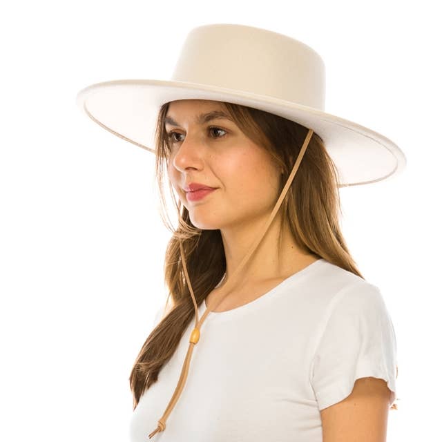 DNMC - Wholesale Fedora - Women's - Vegan Felt Bolero Rancher Hat w/ Chin Cord - 3 Colors2