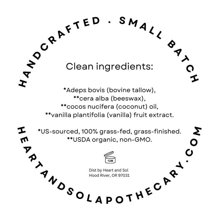Heart & Sol Apothecary - Wholesale Lip Balm - Tallow lip balm - Vanilla2
