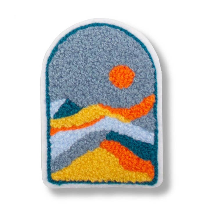 Painted Mountains - Chenille Woven Sticker Patch for wholesale by Bobo Design Studio