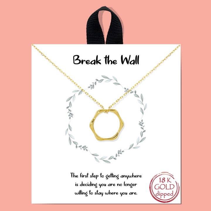 GD 18K GOLD RHODIUM DIPPED BREAK THE WALL PENDANT N, BJN 01222 for wholesale on Faire1