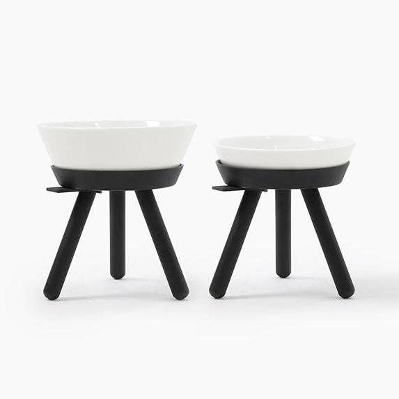 Pets So Good - Wholesale Pet Elevated Bowl - Cat/Dog - Oreo Elevated Pet Feeder Table . Black & White . Tall6