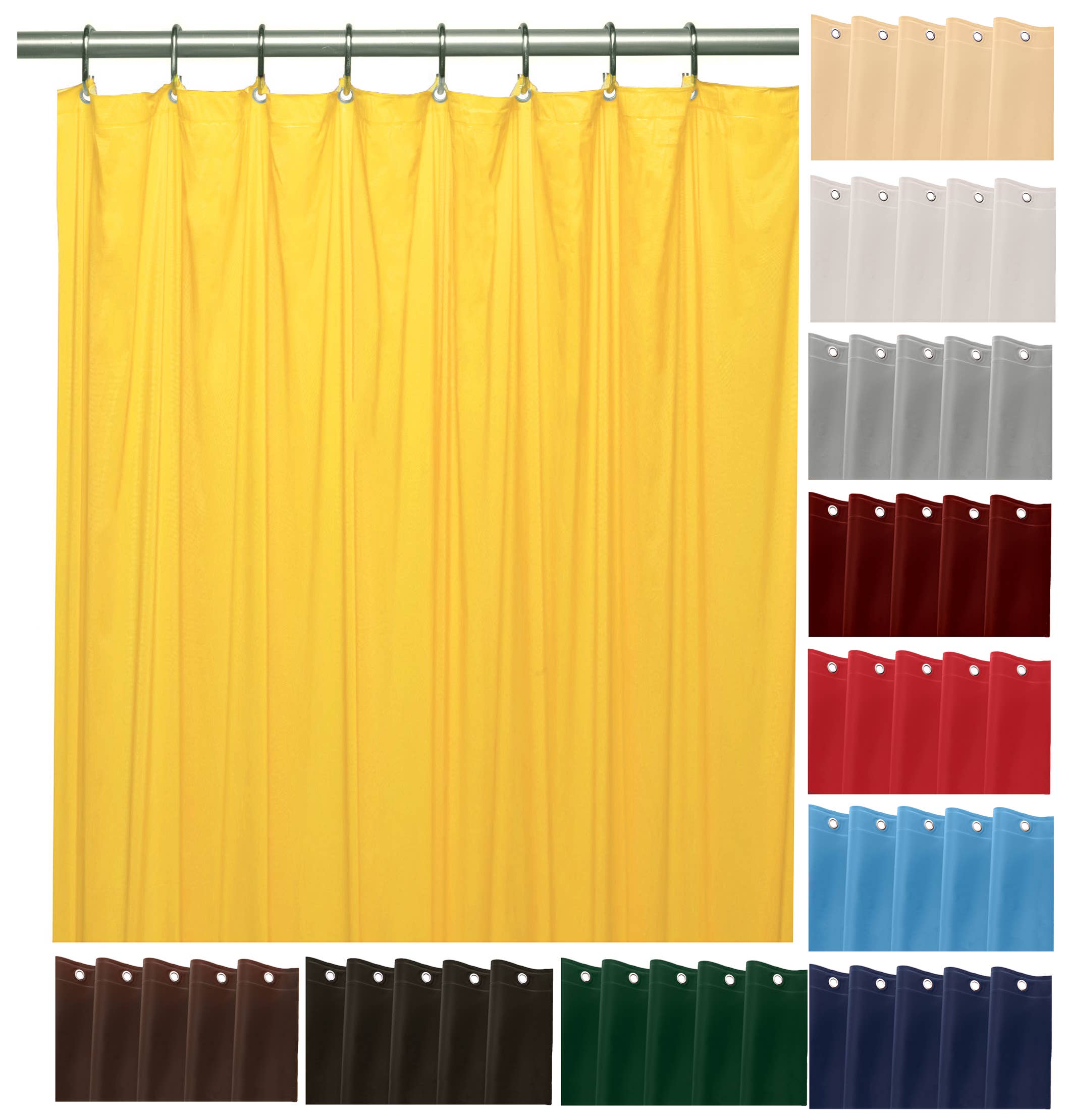 YafeMarte - Venta al por mayor Cortinas de ducha - Forro de cortina de ducha pesado con 3 imanes, peso de 70 x 72 pulgadas11