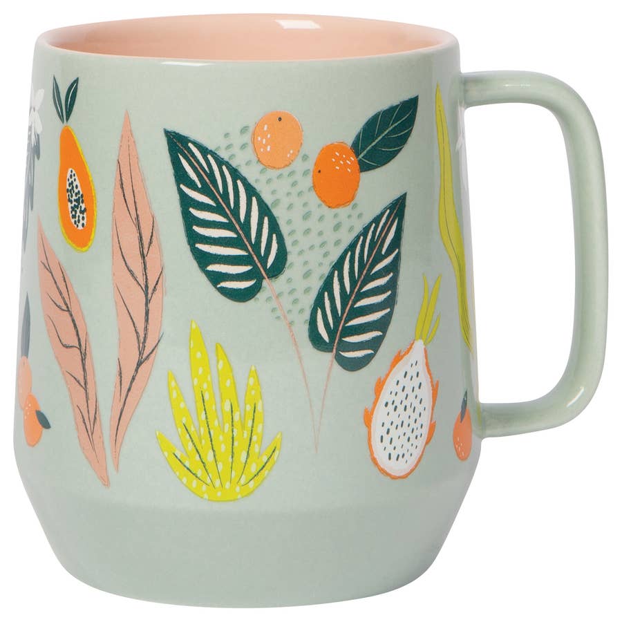 Travel Coffee Ceramic Mug Porcelain Latte Tea Cup with Lid in Gift Box 17oz. Flower Enjoy Life by Cedar Home, 2 Pack