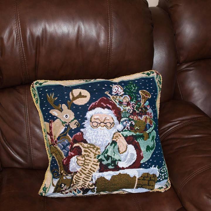 BestPysanky - Wholesale Throw Pillow Cover - 2 Santa Reading Gifts List Christmas Throw Pillow Covers3