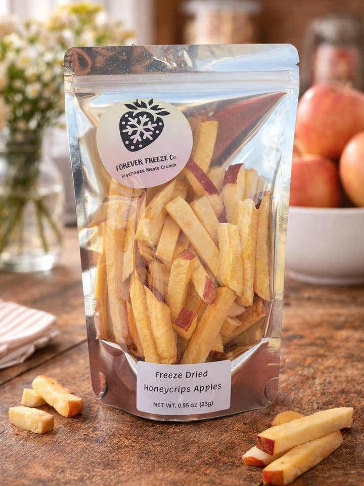 Apple Crunch Stix (Freeze Dried Honeycrisp Apples) for wholesale by Forever Freeze Co.