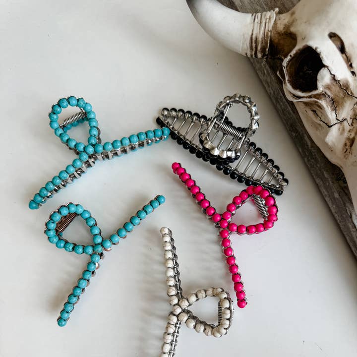 Boho Ranch Shop - Wholesale Haarclip - Dames - Grote westerse metalen haarspeldklauw met banaan