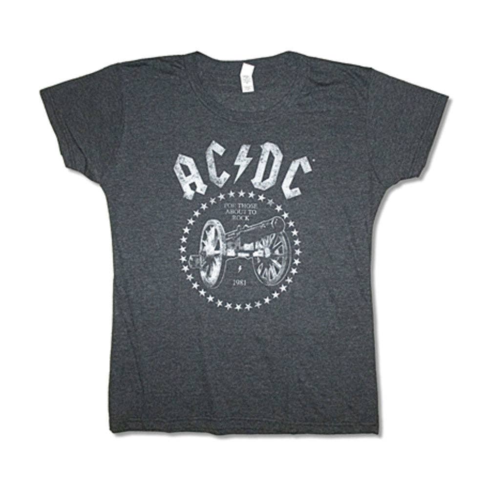 Rockabilia - Wholesale Screen Printed T-Shirt - Women's - AC/DC N.A. We Salute You Junior Baby Doll Junior Top0