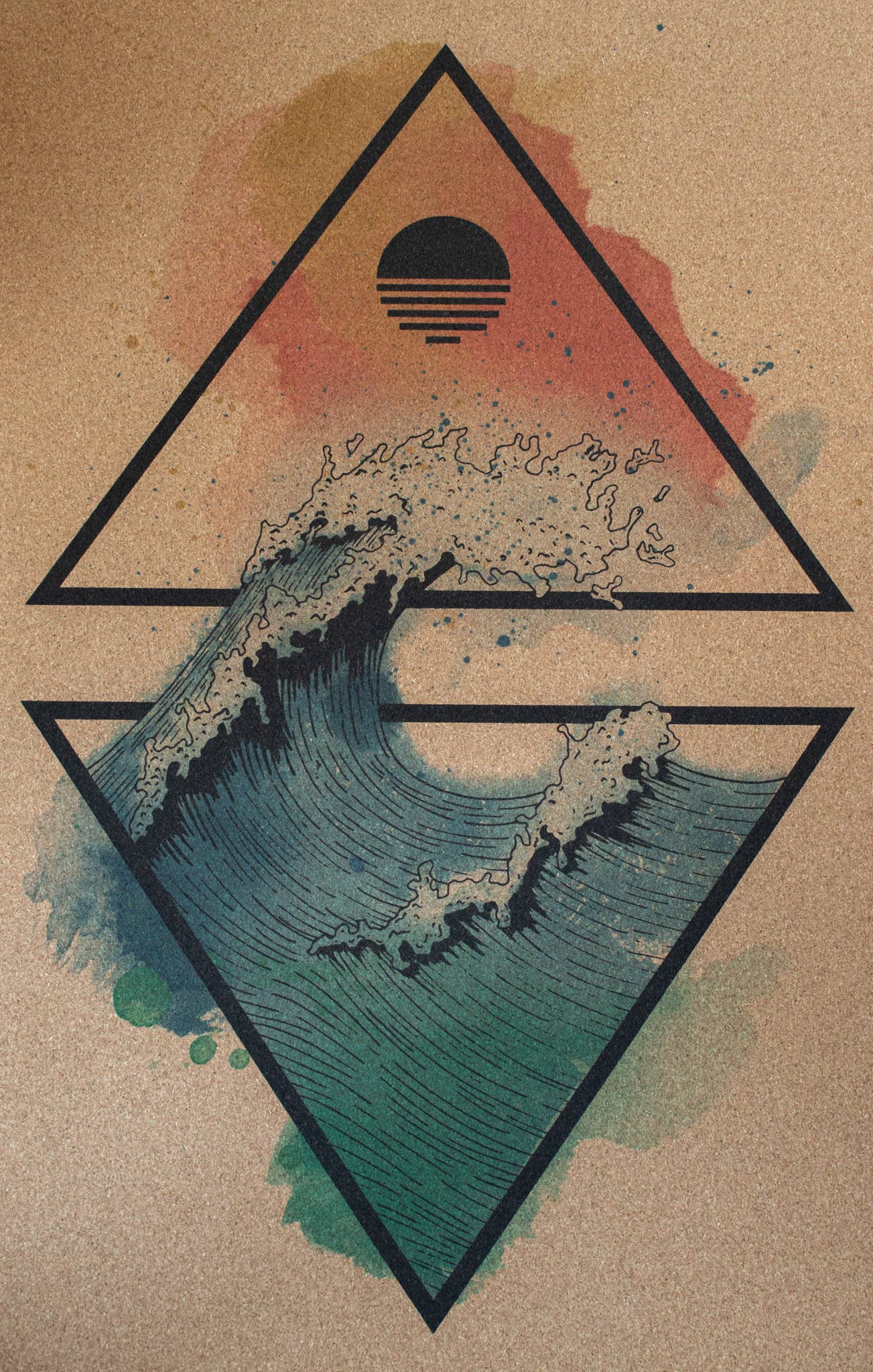 genYOUine - Wholesale Yoga Mat - Cork Yoga Mat - Coloured Sea2