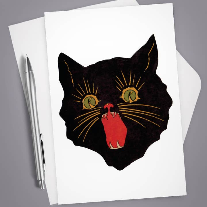 Greeting Card, Halloween Black Cat, Vintage Decoration for wholesale by Vintage Wit