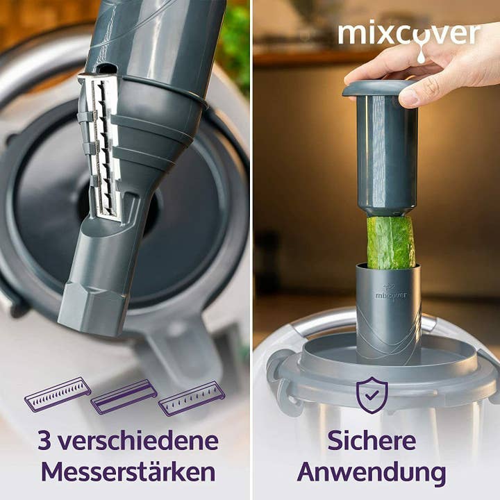 Mixcover GmbH – Engroshandel Køkkenredskab – Mixcover spiraludskærer til grøntsagsnudler kompatibel med Thermomix TM6 og TM53