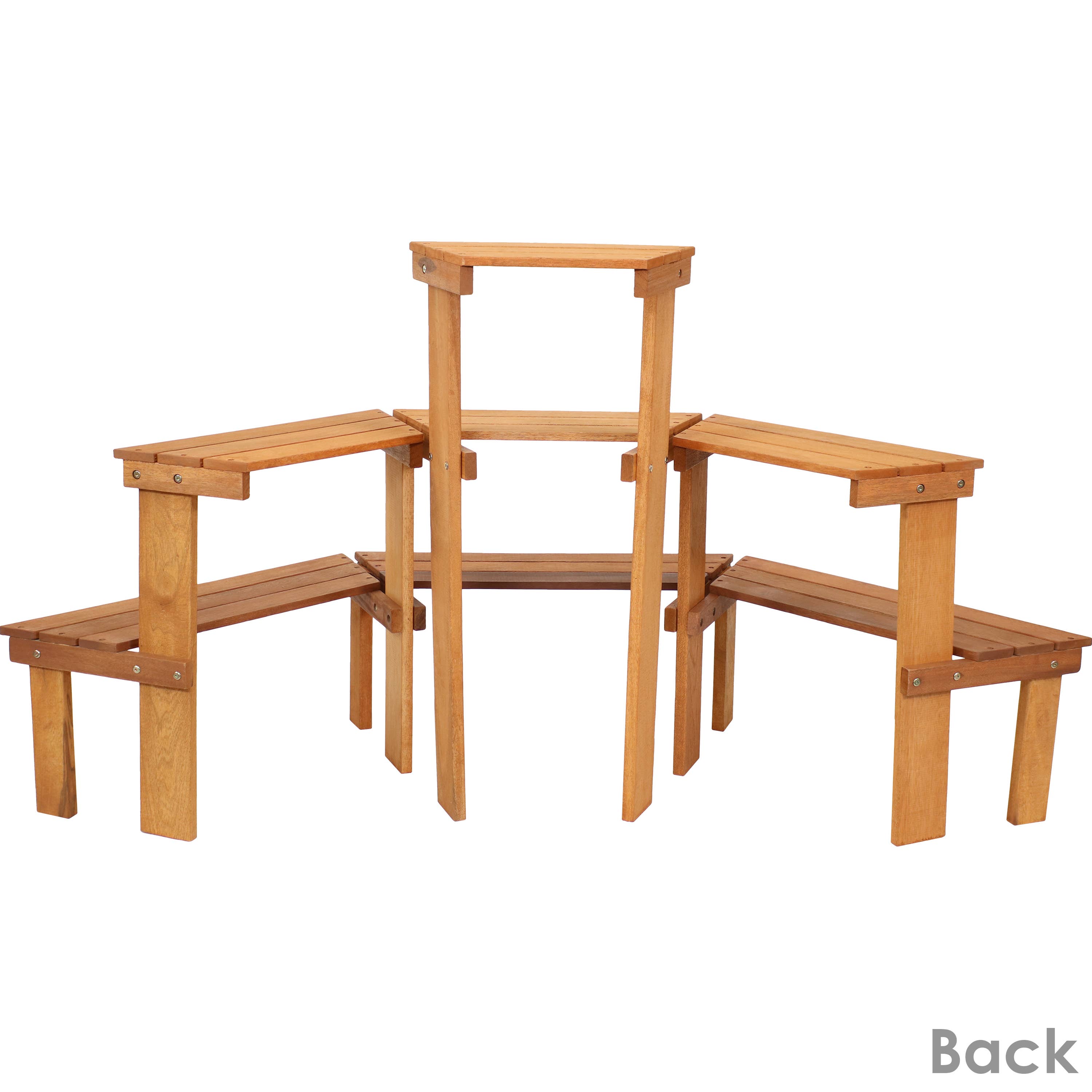 Sunnydaze Decor - Wholesale Plant Pot Stand - Meranti Wood 3-Tier Curved Plant Stand - 5.75 ft6