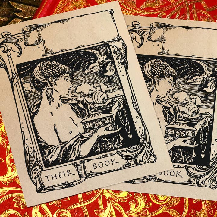 Ebon et Noir LLC – Etiqueta de livro por atacado – Caixa de Pandora, Prateleiras Ex-Libris em Papel Gomado2