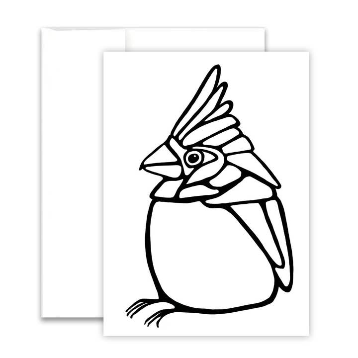 Grußkarte zum Ausmalen — Cardinal für den Großhandel von Unperfekt Studios