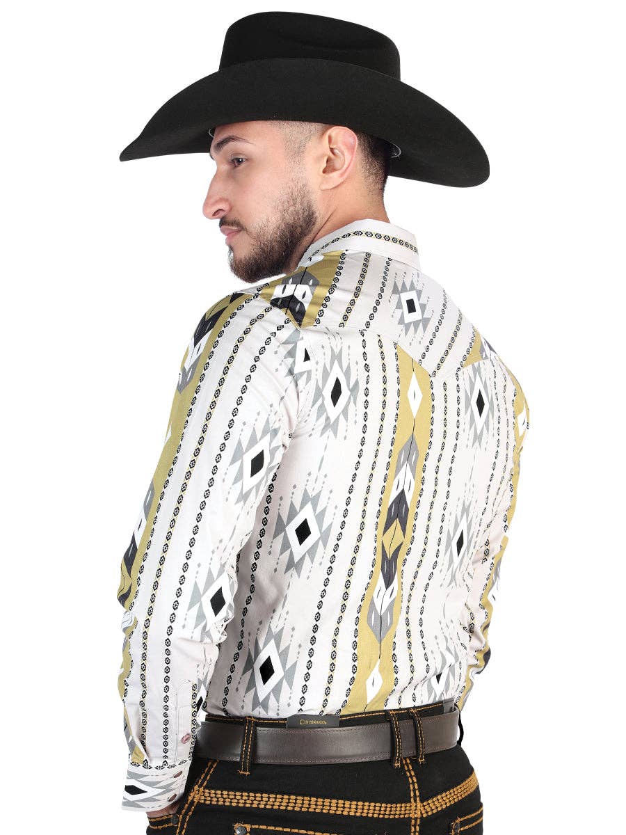 El General Western Wear – Camisa de botões - Homem por atacado – El General - Camisa Casual Manga Comprida - Cinza 444731